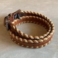 画像4: 【W34(W32〜W36)】BRIGHTON レザーベルト ブラウン 茶色■ビンテージ オールド アメリカ古着 編み込み 革細工