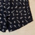 画像8: 【M/L】GOOUCH 半袖レーヨンシャツ ブラック 黒総柄■ビンテージ オールド レトロ アメリカ古着 90s 楽器 ギター ドラム バンド