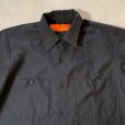 画像3: 【M/L】USA製 RED KAP 半袖ワークシャツ ブラック 黒無地■ビンテージ オールド レトロ アメリカ古着 レッドキャップ 綿ポリ 90s (3)