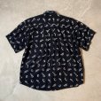 画像2: 【M/L】GOOUCH 半袖レーヨンシャツ ブラック 黒総柄■ビンテージ オールド レトロ アメリカ古着 90s 楽器 ギター ドラム バンド