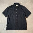 画像1: 【L】JOSEPH&FEISS ボックス 半袖シルクシャツ ブラック 黒総柄■ビンテージ オールド レトロ アメリカ古着 90s アロハ リゾート (1)