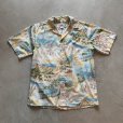 画像1: 【M/L】90s reyn spooner ホノルルマラソン 半袖アロハシャツ 総柄 白■ビンテージ アメリカ古着 ボックス レインスプーナー ビキニタグ (1)