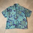 画像1: 【XL/XXL】PENDLETON ボックス 半袖シルクシャツ 青系 総柄■ビンテージ オールド レトロ アメリカ古着 90s/2000s ペンドルトン (1)