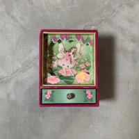 【12.5cm】SANKYO フェアリー オルゴール ジュエリーボックス■ビンテージ アンティーク レトロ アメリカ雑貨 カラクリ人形 おもちゃ