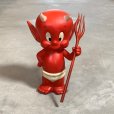 画像1: 【18.5cm】ホットスタッフ リトルデビル コインバンク 貯金箱 ドール■ビンテージ オールド アメリカ雑貨 ソフビ ロカビリー アメコミ 悪魔 (1)