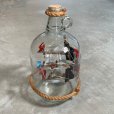 画像1: 【31cm】昭和レトロ ボトルシップ 1ガロン ウイスキー空瓶■ビンテージ アンティーク 雑貨 インテリア マリン 船 帆船 (1)
