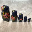 画像2: 【17cm】ロシア マトリョーシカ 5Pセット 作家物■ビンテージ オールド インテリア 入れ子 民芸 人形 ドール ハンドペイント