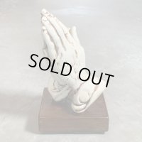 【25.5cm】修復有り セラミック プレイングハンズ オブジェ■ビンテージ アンティーク アメリカ雑貨 インテリア 祈り手 キリスト 置物