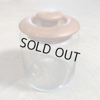 【23.5cm】タイ製 木蓋付き ガラス瓶■ビンテージ アンティーク 雑貨 レトロ インテリア ボトル キャニスター