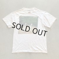 【M】90s ONEITA「WILL BULLAS」アート プリントTシャツ 白■ビンテージ オールド アメリカ古着 オニータ シングルステッチ アヒル