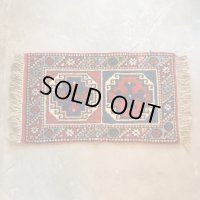 【59cm×100cm】デッドストック トルコ トライバルラグ ウールカーペット 総柄■インテリア マット エスニック 中東 絨毯 未使用 No.2