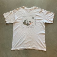 【L】2000s ATLANTA COLLEGE OF NURSE アートプリントTシャツ 白■ビンテージ オールド アメリカ古着 Anvil アンビル コットン
