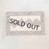 【57cm×92cm】デッドストック トルコ トライバルラグ ウールカーペット 総柄■インテリア マット エスニック 中東 絨毯 未使用 No.3