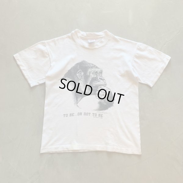 画像1: 【XS or Ladies】90s USA製 Human-i-Tees ゴリラ プリントTシャツ 白■ビンテージ オールド アメリカ古着 Anvil アンビル コットン