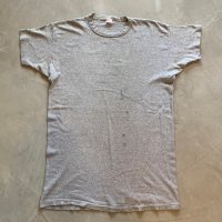 【L/XL(48)】60s USA製 CHAMPION 無地Tシャツ 杢グレー■ビンテージ オールド アメリカ古着 大文字ランタグ チャンピオン ビッグサイズ
