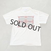 【L】90s USA製 ナバホ チーフブランケット プリントTシャツ 白■ビンテージ オールド アメリカ古着 Hanes コットン ミュージアム アート