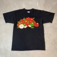 画像1: 【L】90s カナダ製 GILDAN リンゴ プリントTシャツ ブラック 黒■ビンテージ オールド アメリカ古着 ギルダン オールコットン (1)