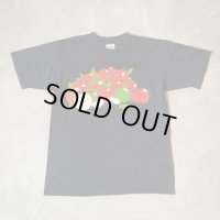 【L】90s カナダ製 GILDAN リンゴ プリントTシャツ ブラック 黒■ビンテージ オールド アメリカ古着 ギルダン オールコットン