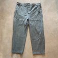 画像1: 【W42】スイス軍 グリーンデニム ワーク オーバーパンツ■ビンテージ ヨーロッパ古着 ユーロミリタリー ベイカー メタルボタン 50s No.1 (1)