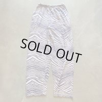 【Free W30〜W40】ZUBAZ ウエストゴム イージーパンツ タイガーストライプ ゼブラ 総柄■ビンテージ アメリカ古着 90s ズバズ No.5