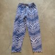 画像1: 【Free W26〜W36】ZUBAZ ウエストゴム イージーパンツ タイガーストライプ ゼブラ 総柄 白青■ビンテージ アメリカ古着 90s ズバズ No.6 (1)