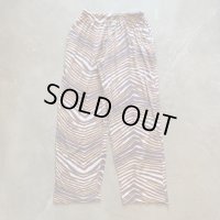 【Free W28〜W38】ZUBAZ ウエストゴム イージーパンツ タイガーストライプ 総柄■ビンテージ オールド アメリカ古着 90s ズバズ No.3