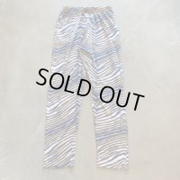 【Free W28〜W38】ZUBAZ ウエストゴム イージーパンツ タイガーストライプ 総柄 白青黄■ビンテージ アメリカ古着 90s ズバズ No.7