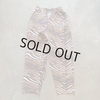 【Free W26〜W36】ZUBAZ ウエストゴム イージーパンツ タイガーストライプ 総柄■ビンテージ オールド アメリカ古着 90s ズバズ No.4