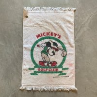 【61cm×38cm】USA製 ミッキーマウス ゴルフ タオル■ビンテージ オールド アメリカ古着 アンティーク 雑貨 ディズニー