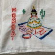 画像2: 【66cm×93cm】「MONDAY」ネイティブアメリカン 刺繍入り フィードサック テーブルナプキン■ビンテージ アンティーク アメリカ雑貨