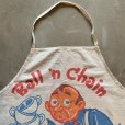 画像2: 【79cm×77cm】Ball'n Chain プリズナー キャンバス エプロン 白■ビンテージ アンティーク アメリカ古着 前掛け ワーク 囚人 鉄球 鎖 50s