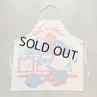 【79cm×77cm】Ball'n Chain プリズナー キャンバス エプロン 白■ビンテージ アンティーク アメリカ古着 前掛け ワーク 囚人 鉄球 鎖 50s