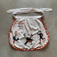 【46cm×54cm】「HILSEN FRA NORGE」ノルウェー エプロン■ビンテージ アンティーク レトロ 雑貨 北欧 腰巻き インテリア
