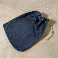 画像2: 【43cm×33cm】UNKNOWN ヴィンテージデニムバッグ 巾着 濃紺■ビンテージ オールド アメリカ古着 ハンドメイド ランドリー