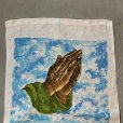 画像2: 【73cm×42cm】70s プレイングハンズ リネン タペストリー■ビンテージ アンティーク オールド レトロ 祈り手 キリスト インテリア