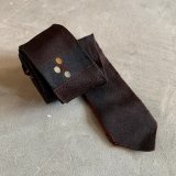 【幅 4.8cm】ダメージ有り UNKNOWN シルク ナロータイ ネクタイ 赤茶■ビンテージ オールド レトロ アメリカ古着 60s