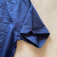 画像6: 【M/L】Haband 刺繍入り 半袖キューバシャツ ネイビー 紺■ビンテージ オールド レトロ アメリカ古着 ボックス 綿ポリ 4ポケット