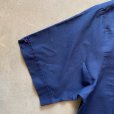 画像3: 【M/L】Haband 刺繍入り 半袖キューバシャツ ネイビー 紺■ビンテージ オールド レトロ アメリカ古着 ボックス 綿ポリ 4ポケット