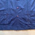 画像5: 【M/L】Haband 刺繍入り 半袖キューバシャツ ネイビー 紺■ビンテージ オールド レトロ アメリカ古着 ボックス 綿ポリ 4ポケット