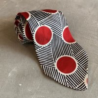 【幅 9.0cm】40s-50s UNKNOWN ネクタイ ドット柄×ストライプ■ビンテージ オールド レトロ アメリカ古着 シルク クラシック