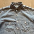 画像2: 【L】USA製 OSHKOSH コットン 半袖シャンブレーシャツ 水色■ビンテージ オールド アメリカ古着 70s オシュコシュ プリントタグ