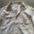 画像2: 【L】60s PIRGRIM 刺繍 半袖コットン×レーヨンシャツ 白×薄ピンク■ビンテージ アメリカ古着 ボックス オープンカラー ピルグリム