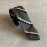 【幅 4.2cm】Royalist ナロータイ ネクタイ ボーダー グレー系■ビンテージ オールド レトロ アメリカ古着 ポリエステル×ウール