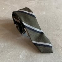【幅 4.2cm】Royalist ナロータイ ネクタイ ボーダー グレー系■ビンテージ オールド レトロ アメリカ古着 ポリエステル×ウール