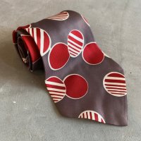 【幅 11.2cm】40s THE BAKER CO. ネクタイ ドット柄×ストライプ■ビンテージ オールド レトロ アメリカ古着 50s シルク クラシック