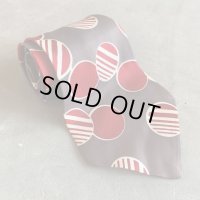 【幅 11.2cm】40s THE BAKER CO. ネクタイ ドット柄×ストライプ■ビンテージ オールド レトロ アメリカ古着 50s シルク クラシック