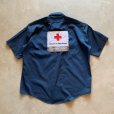 画像2: 【XL】USA製 Wear Guard ワッペン付き 半袖ワークシャツ ネイビー 紺色■ビンテージ オールド アメリカ古着 80s/90s レッドクロス 赤十字