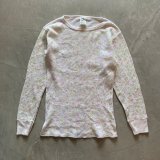 【Ladies】USA製 Hanes 長袖サーマルシャツ 小花柄■ビンテージ オールド レトロ アメリカ古着 レディース ヘインズ 総柄 ロンT No.1