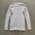 画像1: 【Ladies】UNKNOWN 長袖サーマルシャツ 白青 小花柄■ビンテージ オールド レトロ アメリカ古着 レディース 総柄 ロンT No.8 (1)