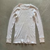 【Ladies】UNKNOWN 長袖サーマルシャツ 白青 小花柄■ビンテージ オールド レトロ アメリカ古着 レディース 総柄 ロンT No.8
